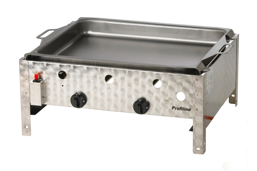 Edelstahl Gasbräter + Pfanne 10 kW (2 flammig)