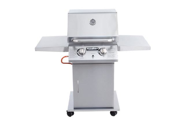 Edelstahl Gasgrill mit klappbaren Seitentischen