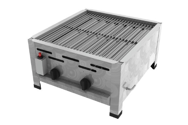 Edelstahl Gasgrill + Grillrost 9 kW (2 flammig)