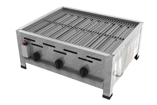 Edelstahl Gasgrill + Grillrost 13,5 kW (3 flammig)