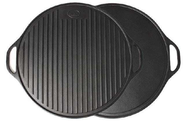 Grillplatte aus Gusseisen, 52 cm / 2 in 1