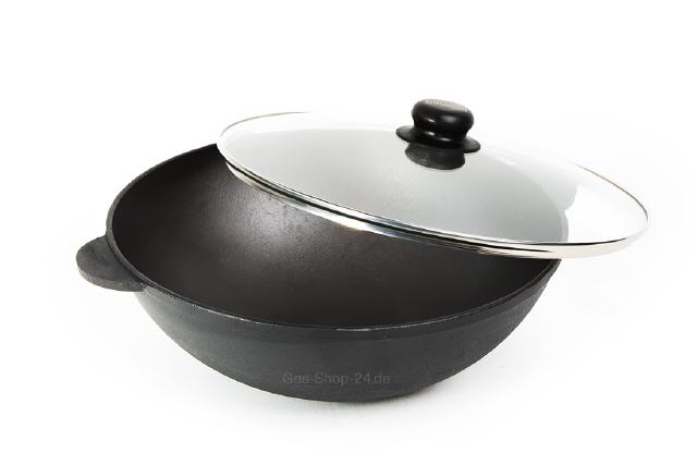 WOK / Wokpfanne mit Glasdeckel 30 cm